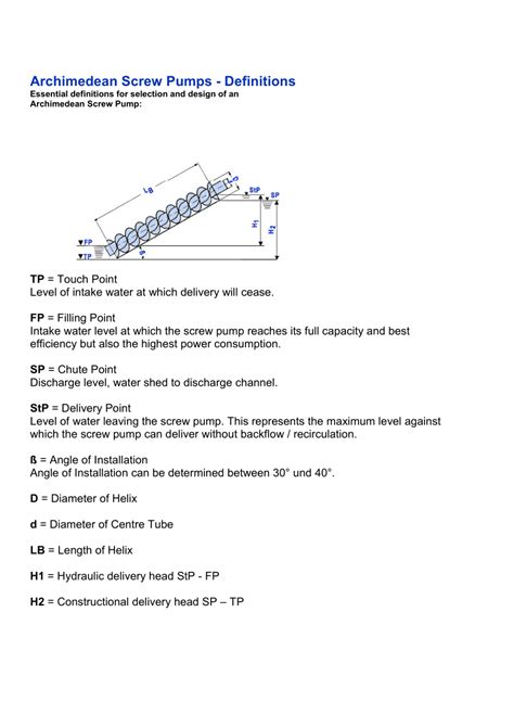 archimedes screw pump calculations|archimedes screw pump design manual.